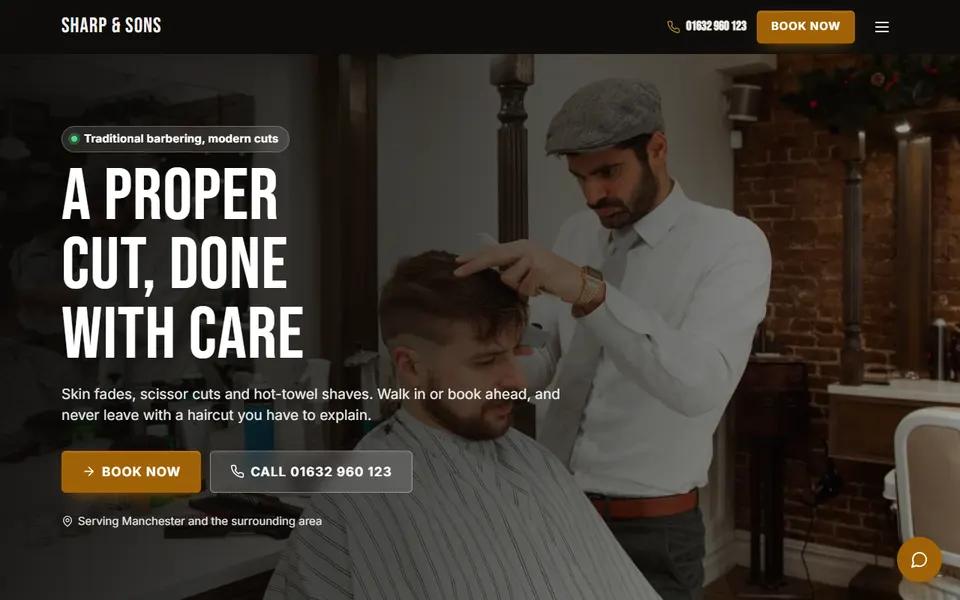 Barber example: Home page