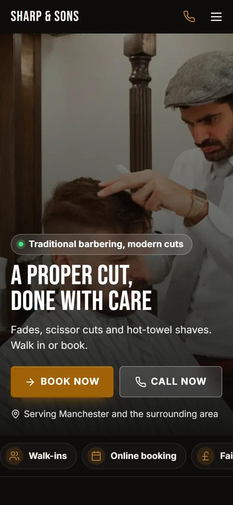 The same example design on a phone