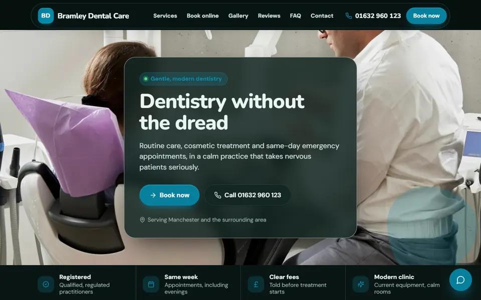 Dentist example: Home page